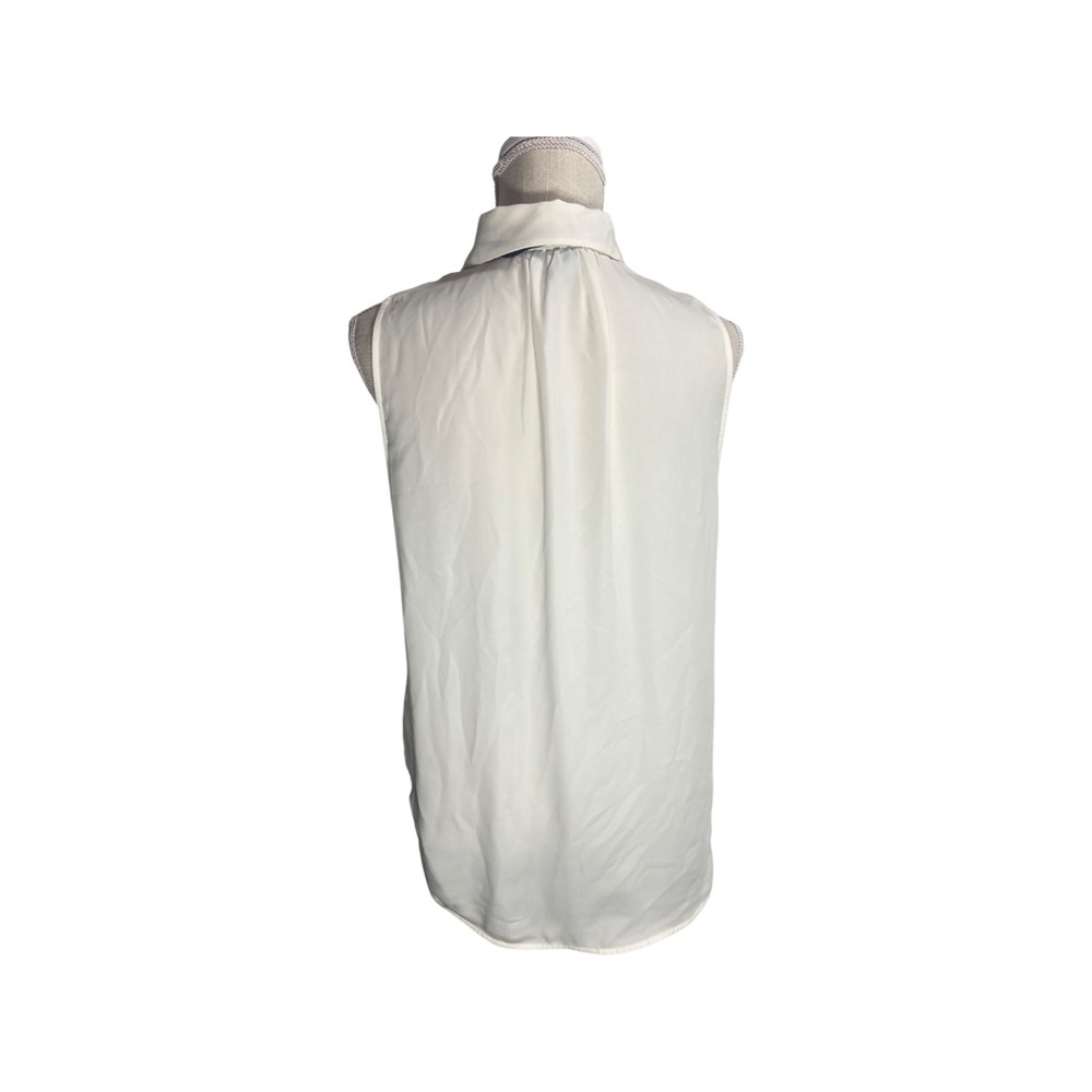 H&M white button-up camisole blouse with black tie - Picture 2 of 3